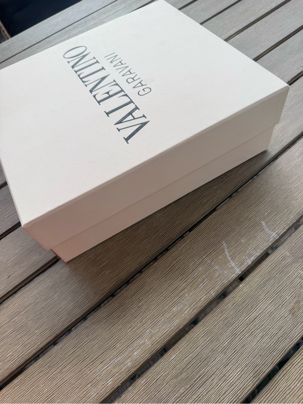 Valentino Garavani Empty Shoe Box Only With Lid Cream Designer Storage - Picture 6 of 10
